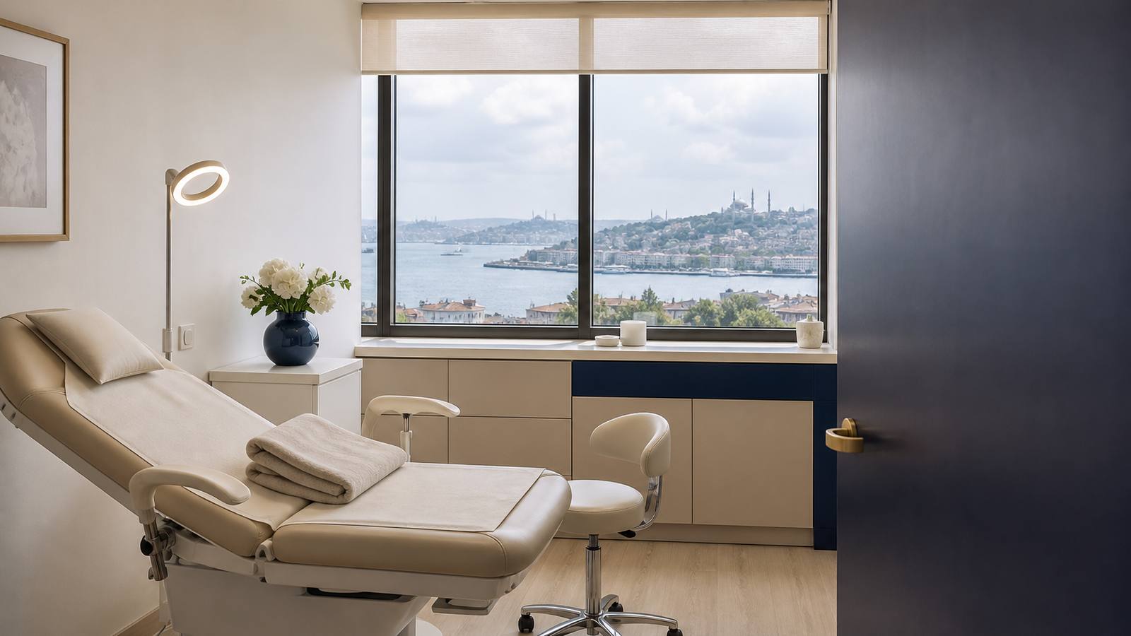 Kürtaj işleminin yapılabileceği sakin özel klinik muayene ortamı